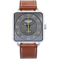Hermes Carre Ashe T12.710 Automatic SS Leather Strap Grey Dial Men's Watch 38mm
