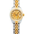Rolex Datejust 179173 2015 Card 18k YG Factory Champagne Diamond Dial Auto 26mm