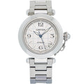 Cartier Pasha 2324 W31023M7 Midsize Stainless Steel Silver Dial Auto Unisex 35mm