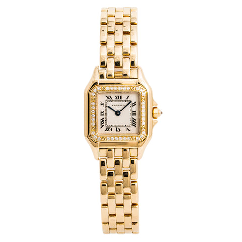 Cartier Panthere 8057915 Factory Diamond Bezel 18k YG Quartz Women's Watch 22mm