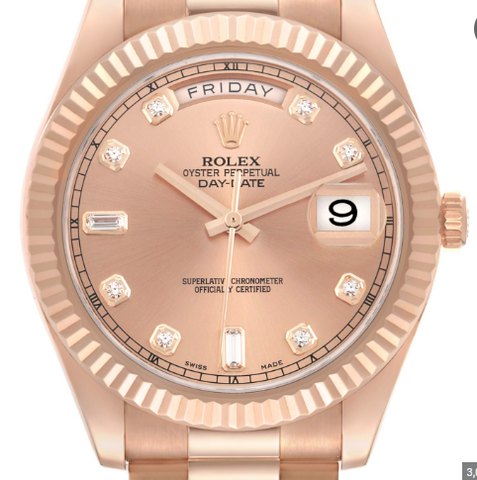 Rolex Day-Date II 218235 2012 Complete Factory Diamond 18k RG President 41mm