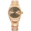 Rolex Oyster Perpetual 6627 Midsize 18k Rose Gold Silver Dial Auto Womens 31mm