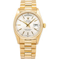 Rolex Day-Date 18038 18k YG President Silver Dial Automatic Men's Watch 36mm