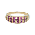 14k Yellow Gold Ruby & Diamond Ring ~0.75ct 3.1g 17mm
