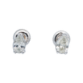 Elegant 14k White Gold Pear-Shaped Diamond Stud Earrings with Screw Back 1.5g