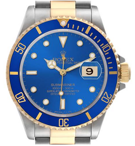 Rolex Submariner 16613 SS Oyster Blue Nipple Dial Automatic Men's Watch 40mm
