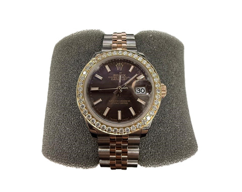 Rolex Datejust 279171 Complete Aftermarket Diamond 18k RG Two Tone Jubilee 28mm