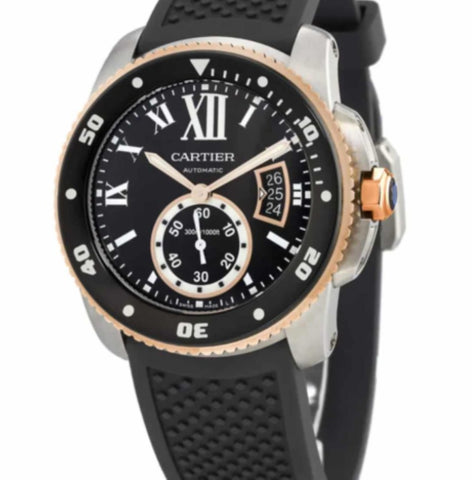 Cartier Calibre Diver 3729 W7100055 Automatic SS Black Dial Men's Watch 42mm