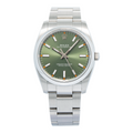 Rolex Oyster Perpetual 114200 Stainless Steel Green Dial Auto Unisex Watch 34mm