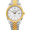 Rolex DateJust 126333 2019 Card 18k YG Two Tone Jubilee White Dial Auto 41mm