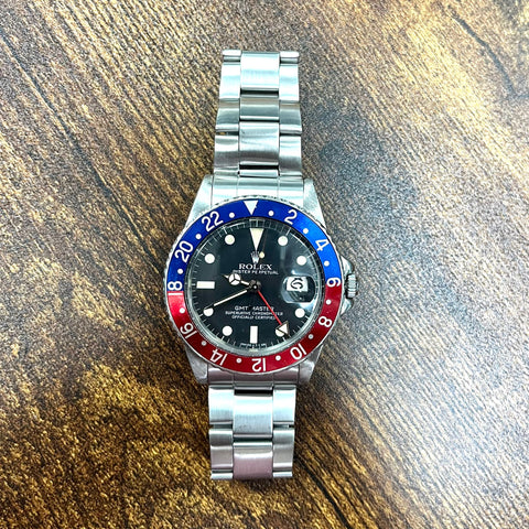Rolex GMT-Master 16750 Pepsi Patina Dial Auto Men's Watch 40mm