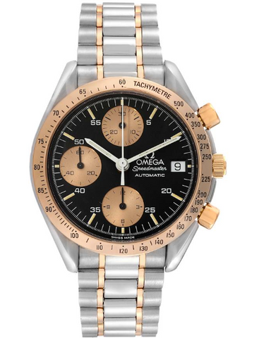 Omega Speedmaster 3316.50 18k RG Two Tone Black Dial Automatic Men's Watch 39mm