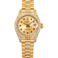 Rolex Datejust 69158 RARE 18k President Factory Diamond Bezel Ruby Dial 26mm