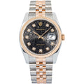 Rolex Datejust 116231 18k Rose Gold Factory Black Diamond Dial Unisex Watch 36mm
