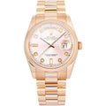 Rolex Day-Date 118205 W/Paper 18k RG President Factory Diamond Auto Watch 36mm