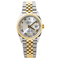 Rolex Datejust 126233 2021 Card 18k YG Two Tone Silver Diamond Dial Auto 36mm