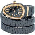Bvlgari Serpenti SPC35BG MINT 2018 Card Factory Diamond Bezel Quartz Watch 23mm
