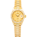 Rolex Datejust 69178 18k YG President Aftermarket Diamond Bezel Auto Watch 26mm