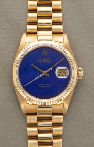 Rolex Datejust 69178 18k YG President Blue Lapis Dial Auto Ladies Watch 26mm