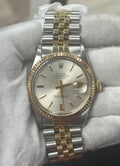 Rolex Datejust 16013 18k YG Two Tone Jubilee Silver Dial Auto Men's Watch 36mm