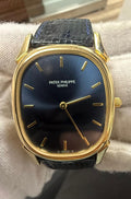 Patek Philippe Golden Ellipse 3738/119 w/Paper 18k YG Blue Dial Auto Men's 31mm