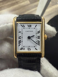 Cartier Tank Louis 81052 18k Yellow Gold White Dial Quartz Unisex Watch 23mm