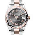 Rolex Datejust 278341RBR Factory Diamond 18k RG Two Tone Grey Slate Dial 31mm