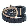 Bvlgari Serpenti SPC35BG 18k Rose Gold Black Dial Diamond Women's Watch 23mm