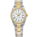 Rolex Date 15223 Oyster 18K YG Two Tone White Dial Auto Men's Watch 34mm