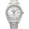 Rolex Day-Date 218239 18k White Gold President Silver Diamond Dial Auto Men 41mm