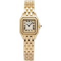 Cartier Panthere Vintage 18k Yellow Gold Patina Dial Quartz Ladies Watch 22mm