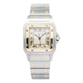 Cartier Santos Galbee 1566 W20011C4 18k YG Two Tone White Roman Dial Quartz 29mm