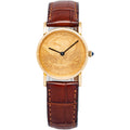 Corum Vintage Quartz Yellow Gold 10 Dollar Coin Leather Strap Unisex Watch 30mm