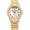 Rolex Day-Date 18038 President 18k YG Champagne Dial Aftermarket Bezel Auto 36mm