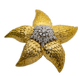 Vintage 18K Yellow Gold & Diamond Flower Two-Way Pin Brooch & Pendent 16.1g 43mm