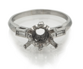 1 Platinum Ring Setting Vintage Engagement Band Ring 4.3 Grams Size 7 As It