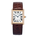 Cartier Tank Solo 3167 W5200025 Quartz Rose Gold Silver Dial Unisex Watch 27mm