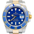 Rolex Submariner 116613 Auto Yellow Gold Two Tone Blue Dial Men's Watch 40mm
