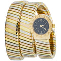 Bulgari Serpenti Tubogas 18K Tricolor Spiral BB191T Black Dial Women's 19mm