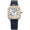 Cartier Santos Dumont W2SA0012 2021 Card Rose TwoTone Silver Dial Quartz 28mm