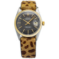 Rolex DateJust 1601 Leopard Leather strap Tropical Matte Dial Men Watch 36mm
