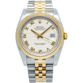 Rolex Datejust 116233 Auto Yellow Gold Two Tone Pyramid Dial Men's Watch 36mm