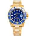 Rolex Submariner Date 116618LB Automatic Yellow Gold Blue Dial Men's Watch 40mm