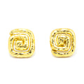 David Webb 18K Yellow Gold Hammered Swirl Earrings 18x20mm 13.5g