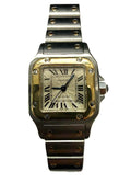 Cartier Santos Galbée W20057C4 Auto YG Two Tone Silver Dial Women's Watch 24mm