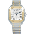 Cartier Santos W2SA0016 2022 Card Automatic YG Two Tone Silver Dial Unisex 35mm