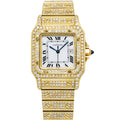 Cartier Santos Galbee Quartz Yellow Gold Diamond White Dial Women's Watch 24mm