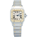 Cartier Santos Galbee 2423 W20057C4 YG Two Tone Silver Dial Women's Watch 23mm