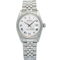 Rolex Datejust 16014 Automatic Stainless Steel White Roman Dial Men's Watch 36mm