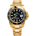 Rolex Submariner Date 116618LN Auto 18k Yellow Gold Black Dial Men's Watch 40mm